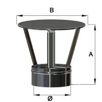Edelstahlschornstein Einsteck Regenhut / Regenhaube DW 80...