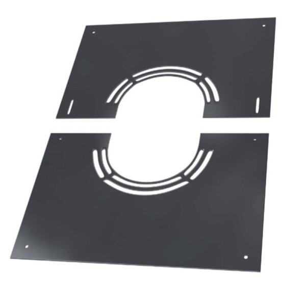 Edelstahlschornstein 2-teilige Deckenblende mit Hinterlüftung DW 80 - 300 mm