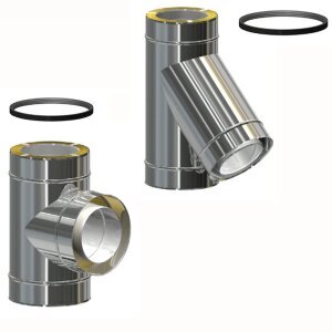 Edelstahlschornstein Feuerrungsanschlüsse für Überdruckbetrieb mit Dichtung DW 80 - 300 mm