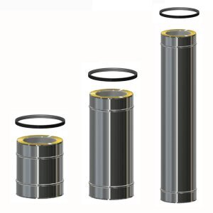 Edelstahlschornstein Längenelement für Überdruckbetrieb DW 80 - 300 mm