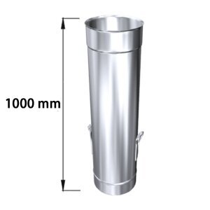 Edelstahlschornstein Längenelement mit Ablaßschlaufe einwandig 1000 mm DN 80 - 300 mm