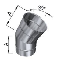 Edelstahlschornstein einwandiger 30° Bogen DN 80 -...