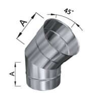 Edelstahlschornstein einwandiger 45° Bogen DN 80 -...