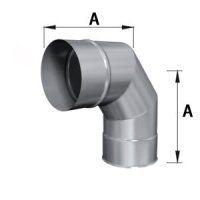 Edelstahlschornstein einwandiger Bogen 90° DN 80 -...