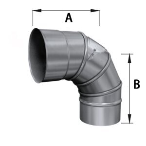 Edelstahlschornstein einwandiger verstellbarer Bogen mit Revision 0 - 90° DN 80 - 300 mm