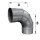 Edelstahlschornstein einwandiger verstellbarer Bogen mit Revision 0 - 90° DN 80 - 300 mm