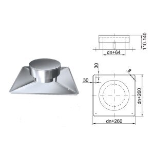 Edelstahlschornstein Schachtabdeckung einwandig DHA DN 80 - 300 mm