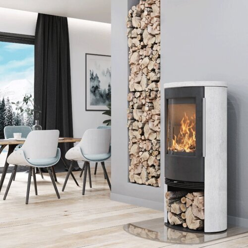 Termatech TT 21 RS-WH Stahl schwarz Sandstein cremeweiß Porto White 5 kW