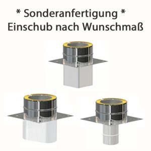 Edelstahlschornstein Grundplatte für Kaminerhöhung Maßeinschub 80 - 300 mm