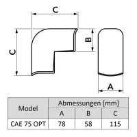 Bogen 90° Aussenecke CAE  - OPT