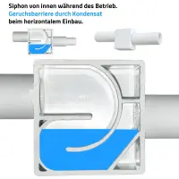 Geruchsverschluss/Siphon für Kondensatrohr TCR-21 inkl. Überwurfmuttern - Stecksystem TCR-21