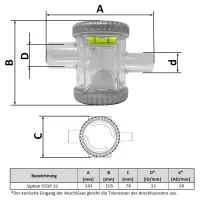 SIPHON STOP 32 (ID 32mm - AD 28mm) - Kugelsiphon mit automatischer Geruchsbarriere für die Kondensatwasserableitung [SCD300006]
