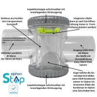 SIPHON STOP 50 (ID 50mm - AD 50mm) - Kugelsiphon mit automatischer Geruchsbarriere für die Kondensatwasserableitung [SCD300014]