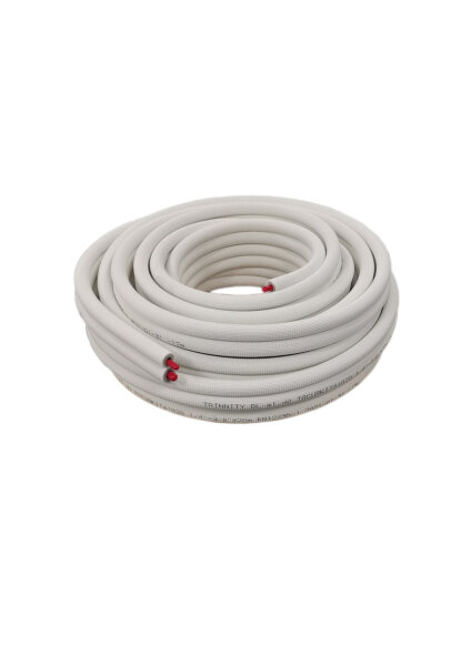 LUVAQ Kupfer-Kälterohr 20m Ring 9mm Isoliert 1/4 x 3/8 Zoll